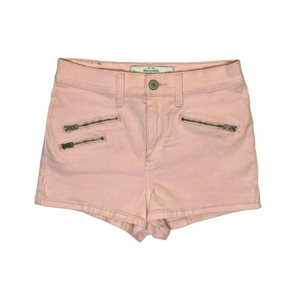 Abercrombie & Fitch womens shorts size 6 28 high waist Pink Blush Zipper Stretch